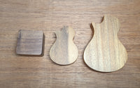 Square, small guitar, and large guitar pick boxes